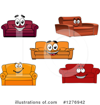 Sofa Clipart #1276942 by Vector Tradition SM