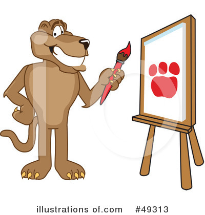 Royalty-Free (RF) Cougar Mascot Clipart Illustration by Mascot Junction - Stock Sample #49313