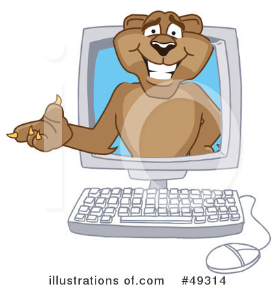 Royalty-Free (RF) Cougar Mascot Clipart Illustration by Mascot Junction - Stock Sample #49314