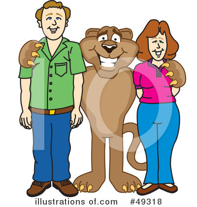 Royalty-Free (RF) Cougar Mascot Clipart Illustration by Mascot Junction - Stock Sample #49318