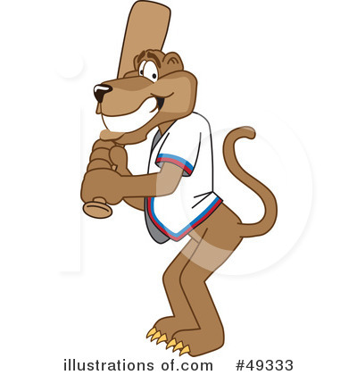 Royalty-Free (RF) Cougar Mascot Clipart Illustration by Mascot Junction - Stock Sample #49333