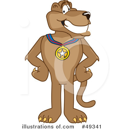 Royalty-Free (RF) Cougar Mascot Clipart Illustration by Mascot Junction - Stock Sample #49341