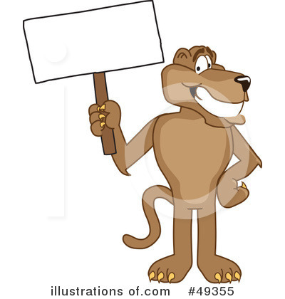Royalty-Free (RF) Cougar Mascot Clipart Illustration by Mascot Junction - Stock Sample #49355