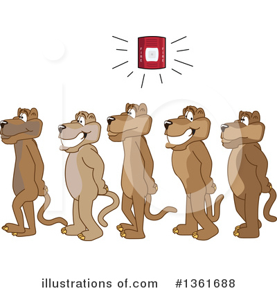 Royalty-Free (RF) Cougar School Mascot Clipart Illustration by Mascot Junction - Stock Sample #1361688