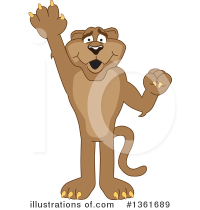 Royalty-Free (RF) Cougar School Mascot Clipart Illustration by Mascot Junction - Stock Sample #1361689