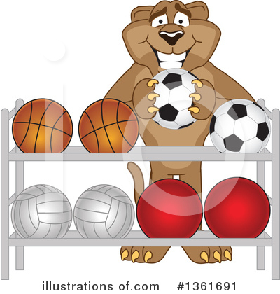 Royalty-Free (RF) Cougar School Mascot Clipart Illustration by Mascot Junction - Stock Sample #1361691