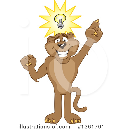 Royalty-Free (RF) Cougar School Mascot Clipart Illustration by Mascot Junction - Stock Sample #1361701
