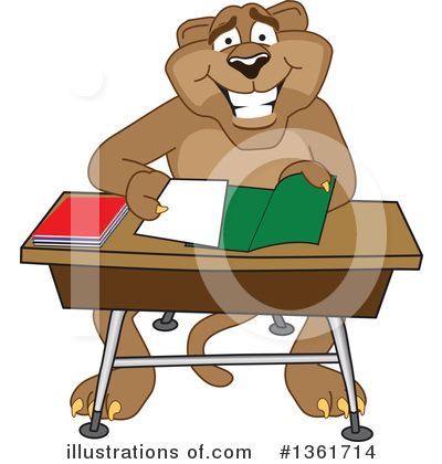 Royalty-Free (RF) Cougar School Mascot Clipart Illustration by Mascot Junction - Stock Sample #1361714