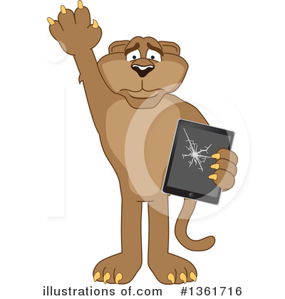 Royalty-Free (RF) Cougar School Mascot Clipart Illustration by Mascot Junction - Stock Sample #1361716