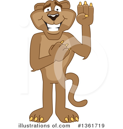 Royalty-Free (RF) Cougar School Mascot Clipart Illustration by Mascot Junction - Stock Sample #1361719