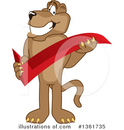 Royalty-Free (RF) Cougar School Mascot Clipart Illustration by Mascot Junction - Stock Sample #1361735