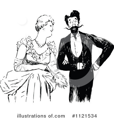 Royalty-Free (RF) Couple Clipart Illustration by Prawny Vintage - Stock Sample #1121534
