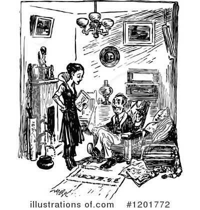 Royalty-Free (RF) Couple Clipart Illustration by Prawny Vintage - Stock Sample #1201772