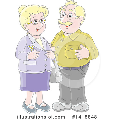 Senior Couple Clipart #1418848 by Alex Bannykh