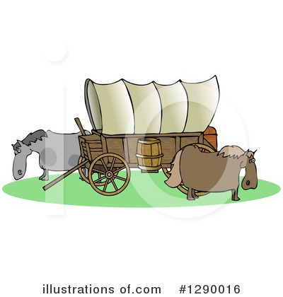 Royalty-Free (RF) Covered Wagon Clipart Illustration by djart - Stock Sample #1290016
