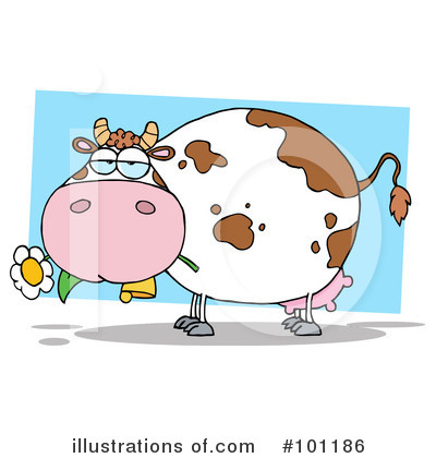 Royalty-Free (RF) Cow Clipart Illustration by Hit Toon - Stock Sample #101186