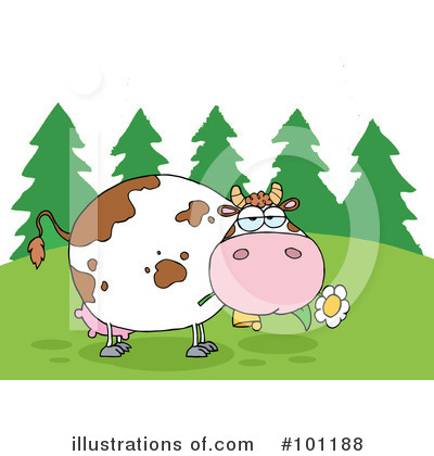Royalty-Free (RF) Cow Clipart Illustration by Hit Toon - Stock Sample #101188