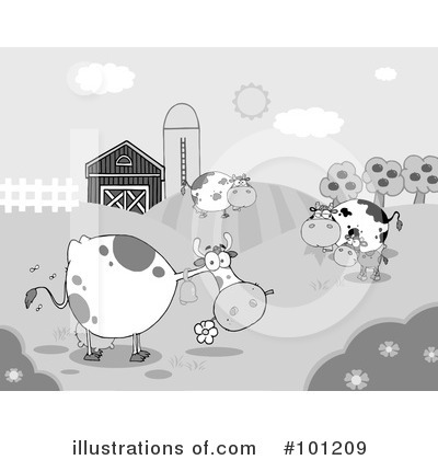 Royalty-Free (RF) Cow Clipart Illustration by Hit Toon - Stock Sample #101209