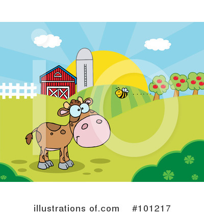 Royalty-Free (RF) Cow Clipart Illustration by Hit Toon - Stock Sample #101217