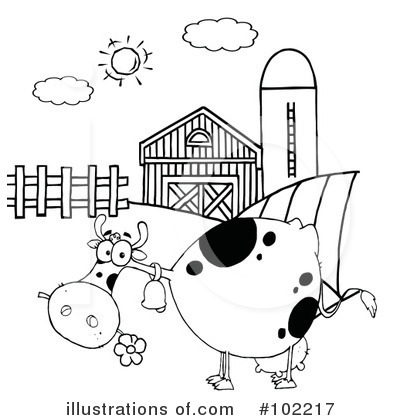 Royalty-Free (RF) Cow Clipart Illustration by Hit Toon - Stock Sample #102217