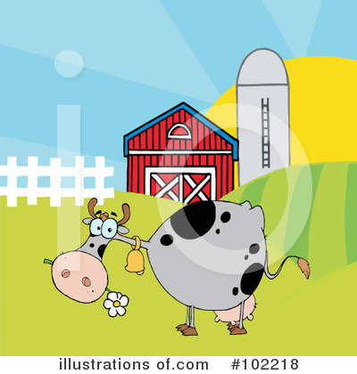 Royalty-Free (RF) Cow Clipart Illustration by Hit Toon - Stock Sample #102218