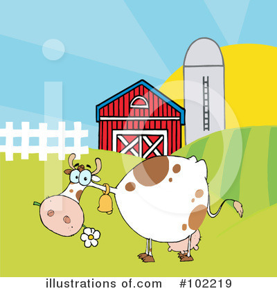 Royalty-Free (RF) Cow Clipart Illustration by Hit Toon - Stock Sample #102219