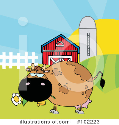 Royalty-Free (RF) Cow Clipart Illustration by Hit Toon - Stock Sample #102223