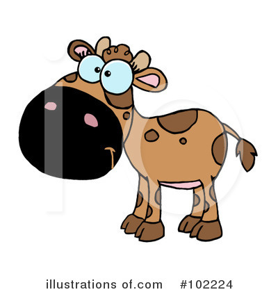 Royalty-Free (RF) Cow Clipart Illustration by Hit Toon - Stock Sample #102224