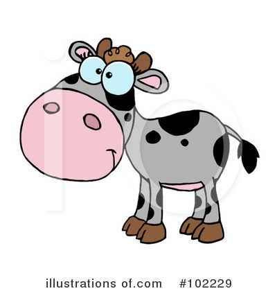 Royalty-Free (RF) Cow Clipart Illustration by Hit Toon - Stock Sample #102229