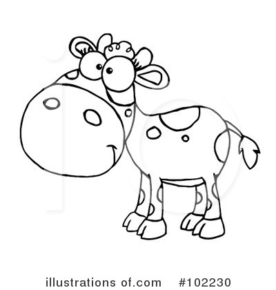 Royalty-Free (RF) Cow Clipart Illustration by Hit Toon - Stock Sample #102230