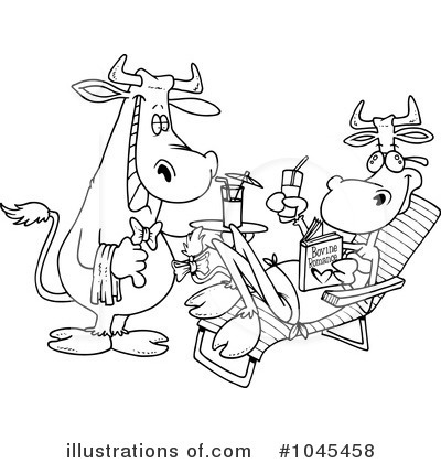Royalty-Free (RF) Cow Clipart Illustration by toonaday - Stock Sample #1045458