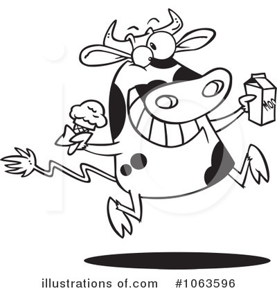 Royalty-Free (RF) Cow Clipart Illustration by toonaday - Stock Sample #1063596