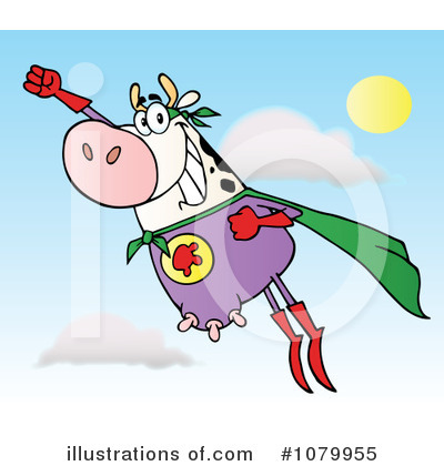 Royalty-Free (RF) Cow Clipart Illustration by Hit Toon - Stock Sample #1079955