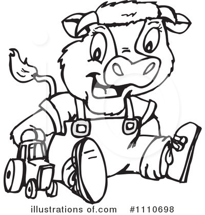 Royalty-Free (RF) Cow Clipart Illustration by Dennis Holmes Designs - Stock Sample #1110698