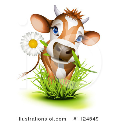 Royalty-Free (RF) Cow Clipart Illustration by Oligo - Stock Sample #1124549