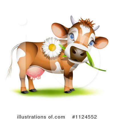 Royalty-Free (RF) Cow Clipart Illustration by Oligo - Stock Sample #1124552