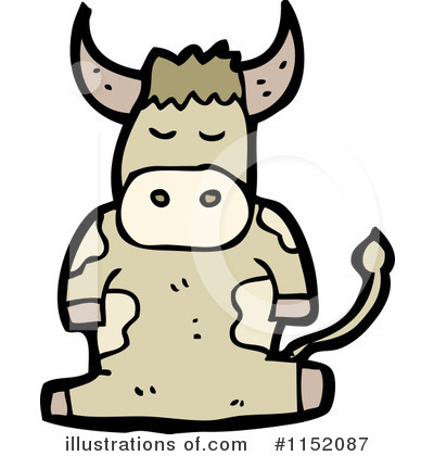 Royalty-Free (RF) Cow Clipart Illustration by lineartestpilot - Stock Sample #1152087