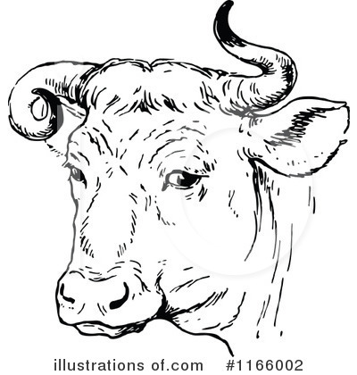 Royalty-Free (RF) Cow Clipart Illustration by Prawny Vintage - Stock Sample #1166002