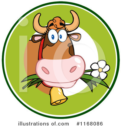 Royalty-Free (RF) Cow Clipart Illustration by Hit Toon - Stock Sample #1168086