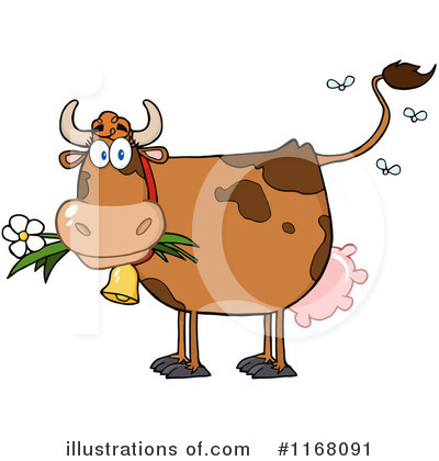 Royalty-Free (RF) Cow Clipart Illustration by Hit Toon - Stock Sample #1168091