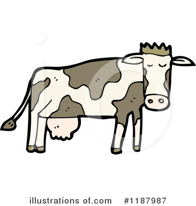 Royalty-Free (RF) Cow Clipart Illustration by lineartestpilot - Stock Sample #1187987