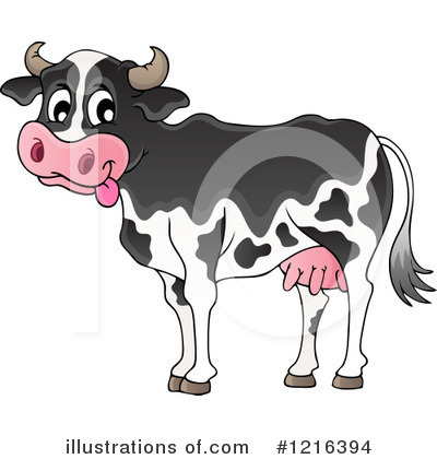 Royalty-Free (RF) Cow Clipart Illustration by visekart - Stock Sample #1216394
