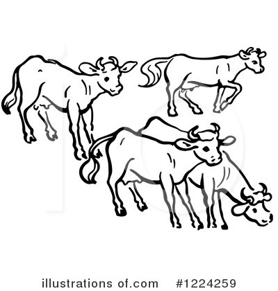 Royalty-Free (RF) Cow Clipart Illustration by Picsburg - Stock Sample #1224259