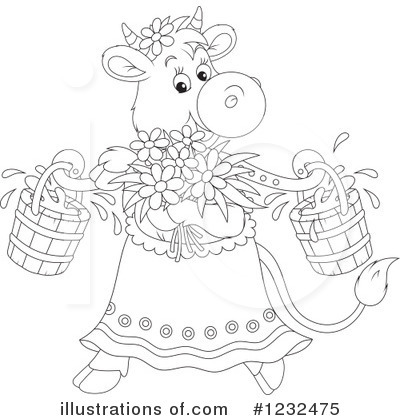 Royalty-Free (RF) Cow Clipart Illustration by Alex Bannykh - Stock Sample #1232475