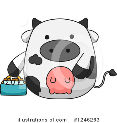 Royalty-Free (RF) Cow Clipart Illustration by BNP Design Studio - Stock Sample #1246263