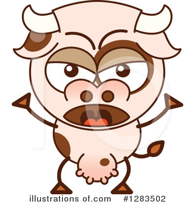 Royalty-Free (RF) Cow Clipart Illustration by Zooco - Stock Sample #1283502