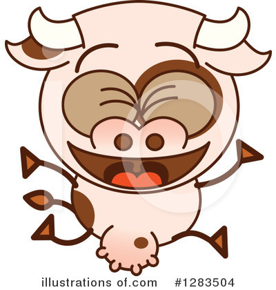 Royalty-Free (RF) Cow Clipart Illustration by Zooco - Stock Sample #1283504