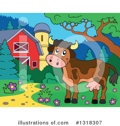 Royalty-Free (RF) Cow Clipart Illustration by visekart - Stock Sample #1318307