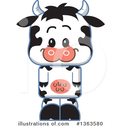Royalty-Free (RF) Cow Clipart Illustration by Clip Art Mascots - Stock Sample #1363580