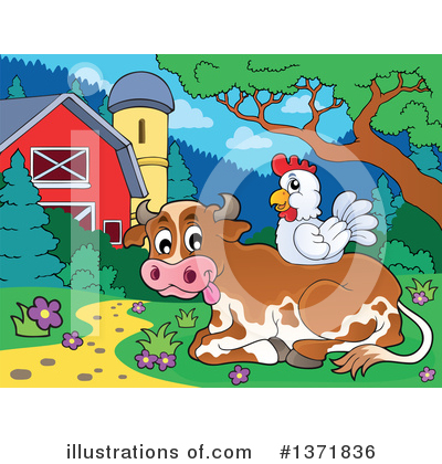 Royalty-Free (RF) Cow Clipart Illustration by visekart - Stock Sample #1371836